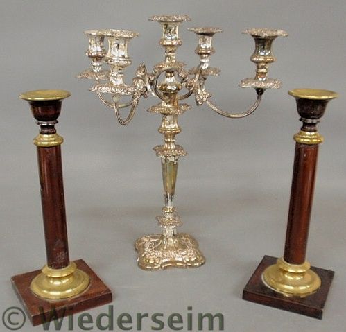 Silverplate five light candelabra 1583f6