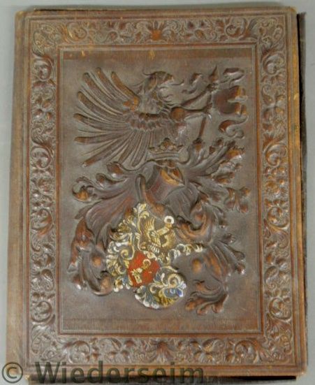Leather folio embossed with the 1583f1
