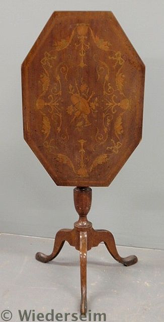 Octagonal top candlestand early