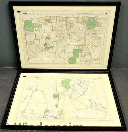 Two framed Franklin Survey maps