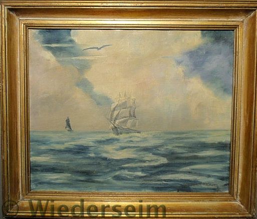 Oil on canvas seascape painting