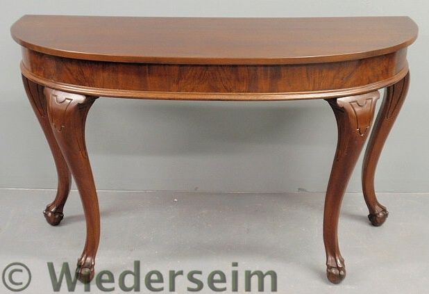 Chippendale style walnut D-shaped