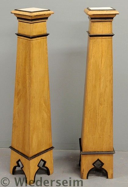 Pair of Art Deco marble top tall 158439
