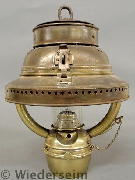 Brass hanging fluid lamp marked 15843a