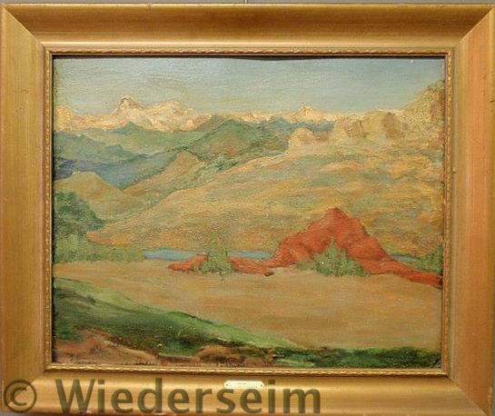 Oil on artist board landscape painting 158450
