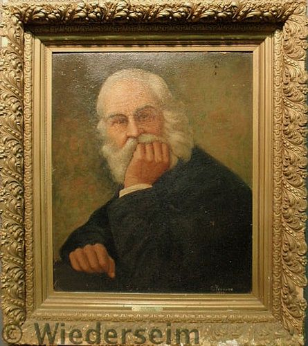 Oil on board portrait of Walt Whitman 158462