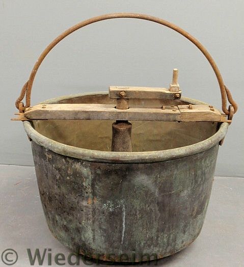 Copper apple butter kettle 19th 158469