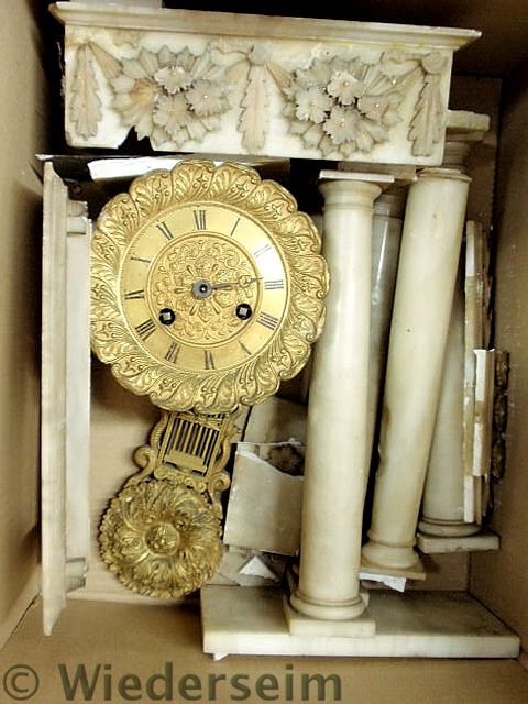 French marble portico clock disassembled 158475