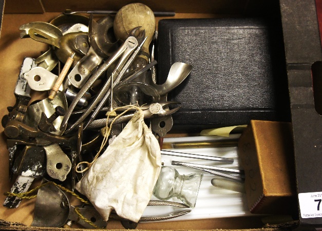 Tray containing old Dental Tools