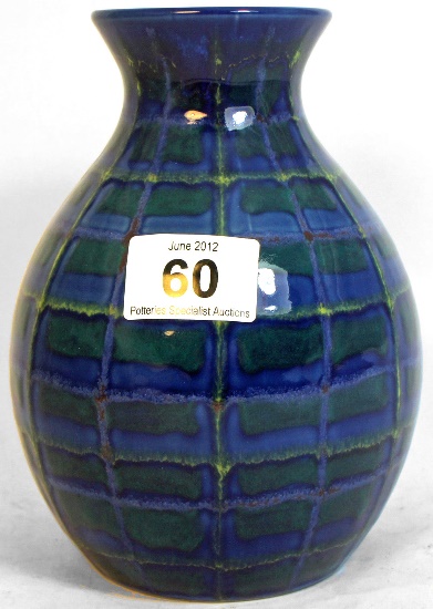 Cobridge Pottery Blue Mottled Vase 1584a5