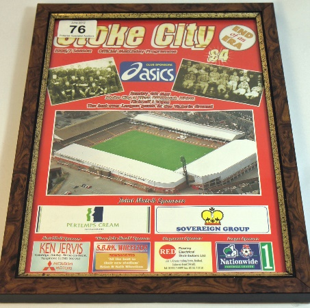 Stoke City Official Framed Matchday