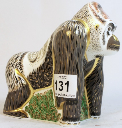 Royal Crown Derby Paperweight Gorillas