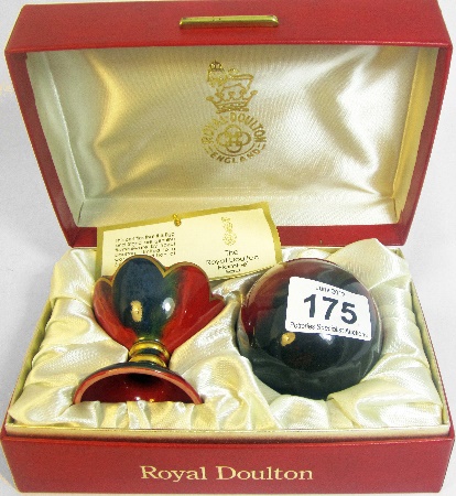 Royal Doulton Flambe Egg on Stand 1584f6