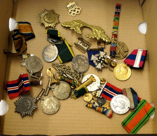 A Box of Mixed German and British Medals