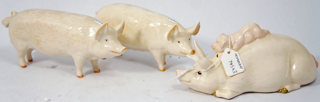Beswick Pig and Piglet 2746 Boar