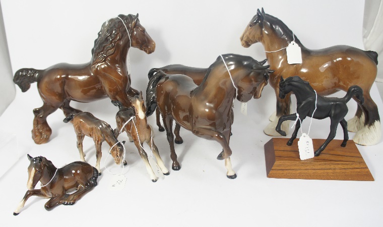 A collection of Beswick Horses to include