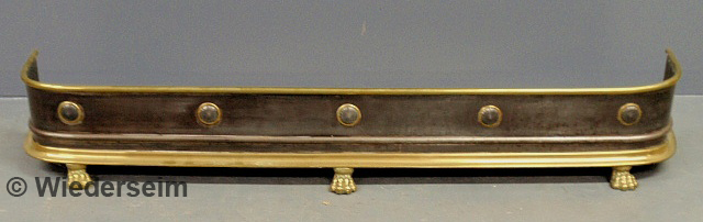 Victorian brass fire fender with 158945