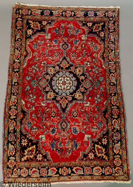 Sarouk oriental hall mat red field 158940