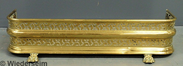 Pierced brass fire fender c 1870 158958