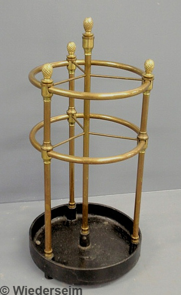 Brass umbrella stand 20th c. with