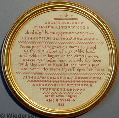 Round English sampler wrought by 158989