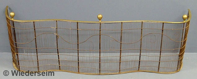 Brass and wire fire screen 19th 1589a7