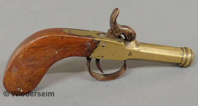 Continental brass pistol early 19th