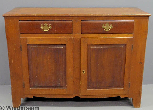 Pine Dutch cupboard base c 1830  1589b5