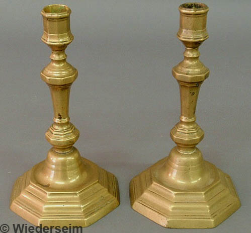 Pair of French brass candlesticks 1589cf