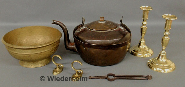 Group of metal ware- copper hot water