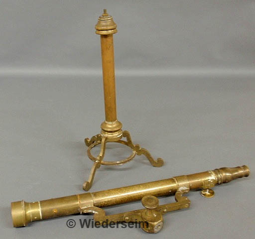 Brass telescope and tripod stand 1589ec