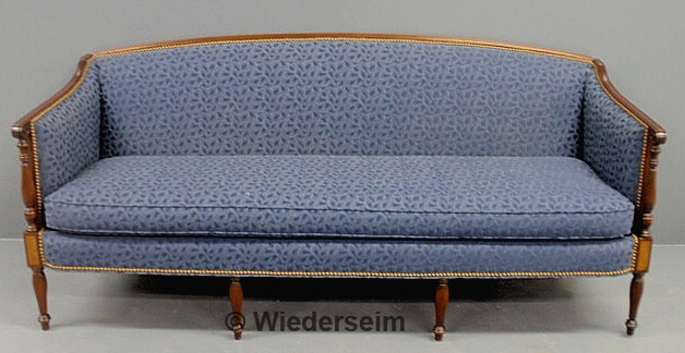 Sheraton style mahogany sofa with reeded