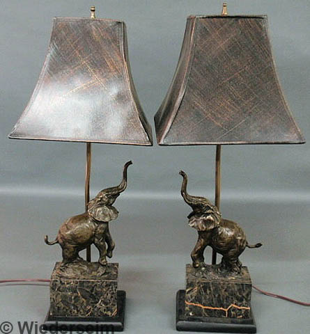 Pair of bronze elephant table lamps 158a6b