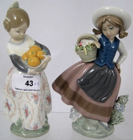 Lladro figure Girl with Basket 158b91