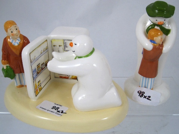 Coalport Snowman figures Chilling 158bba