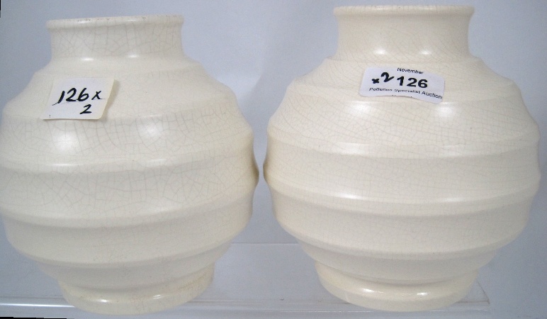 Pair of Wedgwood 1930 s White Vases 158bd3