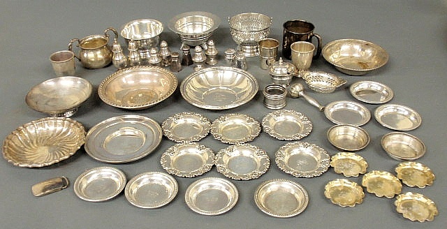 Group of sterling silver tableware.