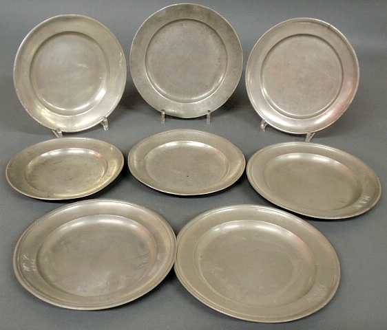 Group of eight Continental pewter