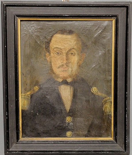 Oil on canvas Civil War portrait of