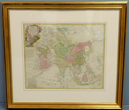 Hand colored map of Asia c 1750 158d89
