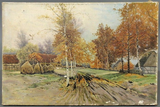 Oil on canvas landscape painting 158d80