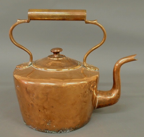 Large copper hot water kettle 19th 158d8a