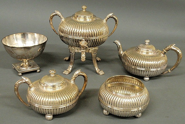 Silver soldered tea service by