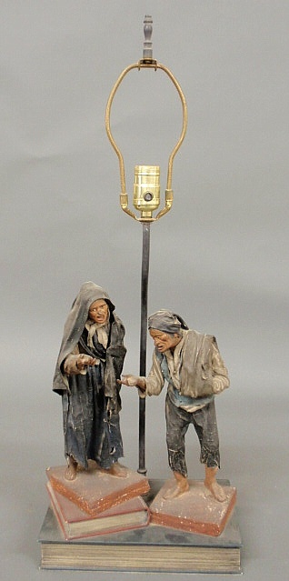 Lamp with papier-m?ch? figural