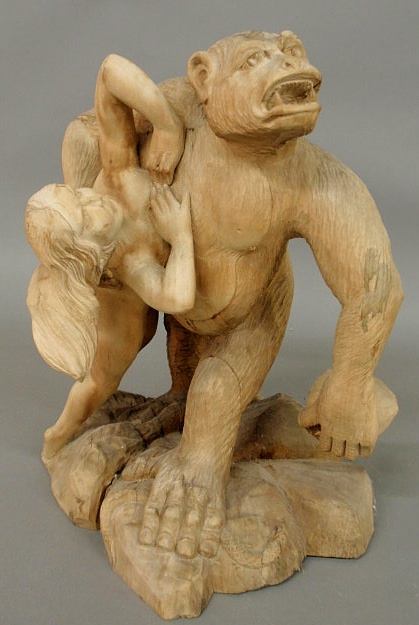 Finely carved figure of King Kong and