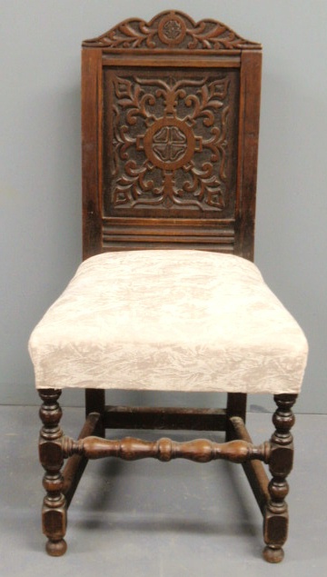 William Mary style oak side chair 158ddb