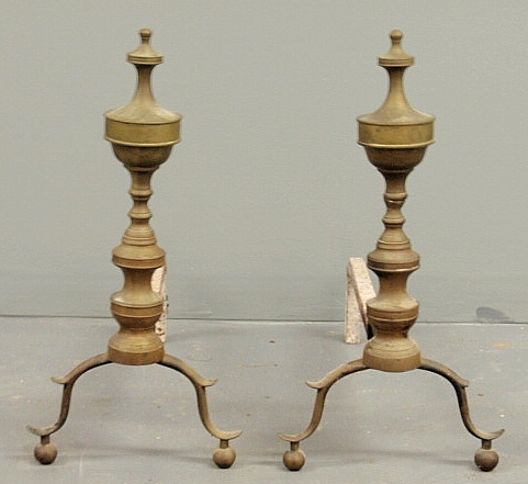 Pair of New York Chippendale brass