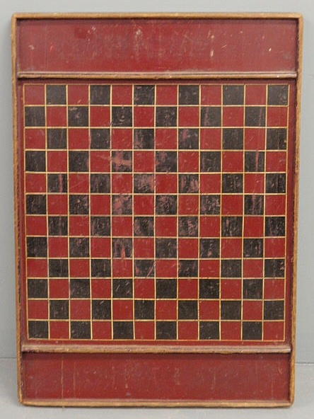 Early pine checkerboard 19thc  158e42