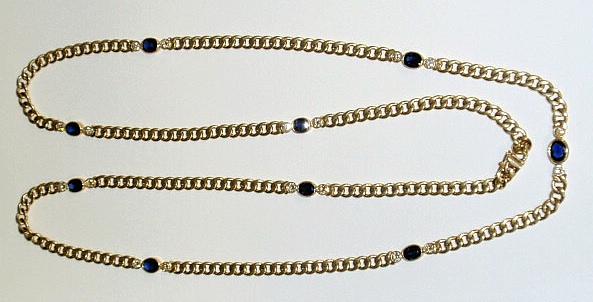 Diamond and sapphire necklace 14k 158e49