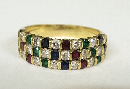 Multi gem band 18k yg containing 158e57